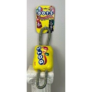 DOTS Yellow Squeak & Tug Dog Toy NEW
